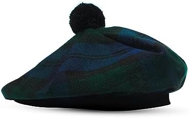 UMAM Scottish Traditional Tam o’ Shatner Acrylic Wool Tammy Hat Flat Bonnet Kilt Many Tartans