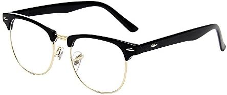 Shiratori New Vintage Fashion Half Frame Semi-Rimless Clear Lens Glasses