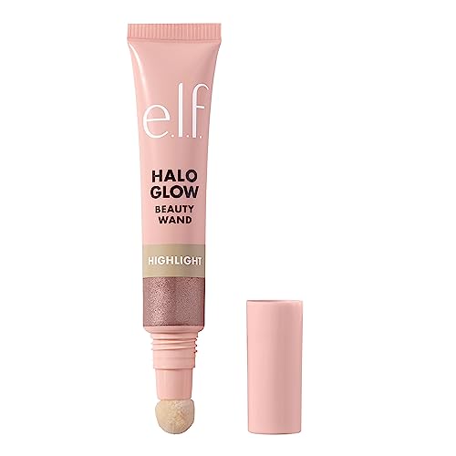 e.l.f. Halo Glow Highlight Beauty Wand, Liquid Highlighter Wand For Luminous, Glowing Skin, Buildable Formula, Vegan & Cruelty-free, Rose Quartz