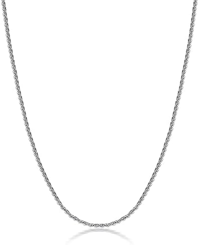 Gacimy 925 Sterling Silver Rope Chain for Women Men and Girls, 1.5mm Width 16 18 20 22 24 Inches Length