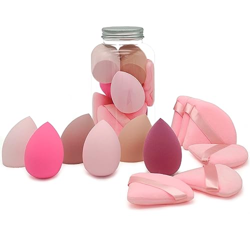 6+6 Professional Makeup Sponge Set,2.76 inch Portable Soft Sponge Setting Face Puffs,Multicolor Makeup Blending Sponge Cosmetic Applicator for Loose Powder,Liquid,Facial Makeup Tools