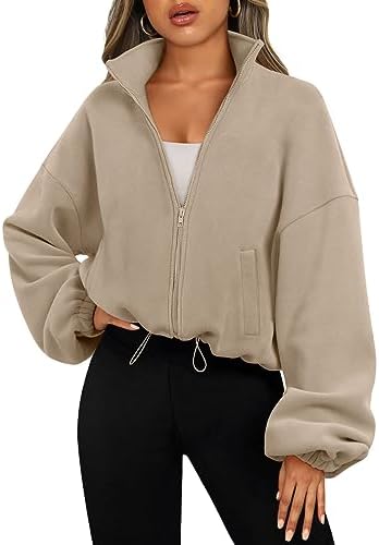 AUTOMET Womens Zip Up Hoodies Oversized Sweatshirts Long Sleeve Crop Sherpa Fall Outfits Fashion Clothes 2023