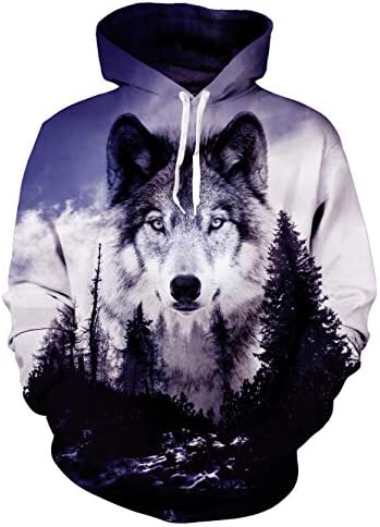 Loveternal Mens Womens Fleece Liner Hoodies Novelty Graphic Pullover Hooded Sweatshirts