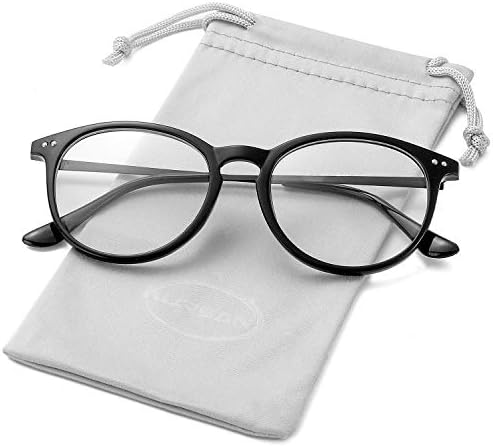 Kursan Non Prescription Clear Lens Fake Glasses for Women Men Retro Round Metal Frame Eyeglasses