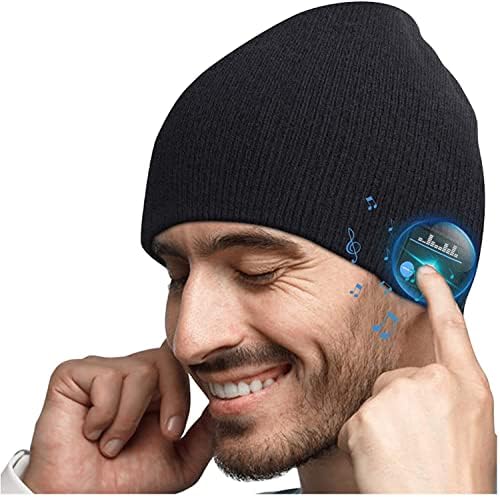 Mens Gifts Bluetooth Beanie Hat – Christmas Stocking Stuffers for Men Hats with Bluetooth Headphones, Bluetooth Winter Hat Fashion Music Beanie Birthday Gifts for Dad Women Teen Boys Girls Husband Him