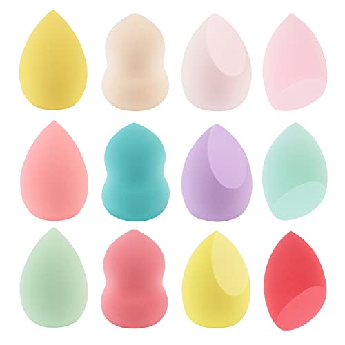 12PC Makeup Sponge Beauty Blender: WUZUN Make Up Sponges Set For Face Dry & Wet Use For Powder, Cream Or Liquid Application