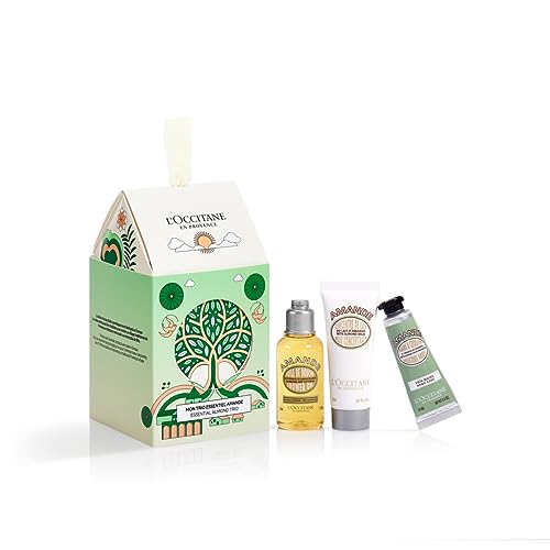 L’Occitane 3-Piece Holiday Almond Ornament: Gift Set Includes Travel-Sized Almond Shower Oil, Almond Milk Concentrate and Almond Delicious Hands