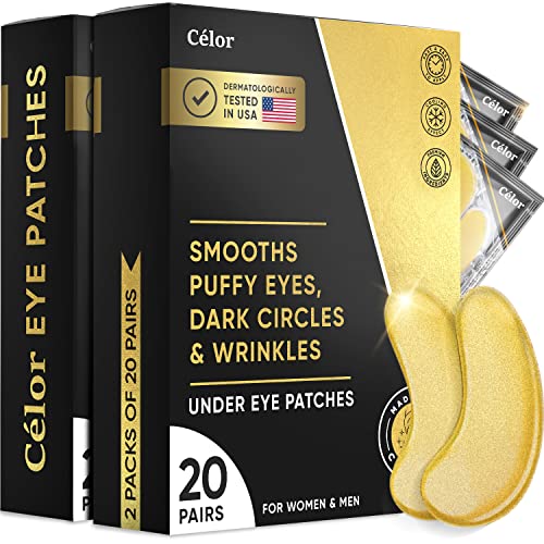 Under Eye Patches (40 Pairs) – Golden Mask Amino Acid & Collagen, for Face Care, Masks Dark Circles and Puffiness, Beauty Personal Care