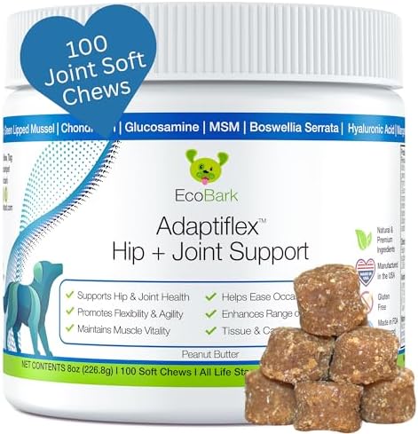 Adaptiflex Joint Supplement for Dogs – Chondroitin, MSM, & Glucosamine for Dogs Hip and Joint Supplement – Aids in Joint Pain Relief – Hip and Joint Soft Chew Supplement for Dogs (Peanut Flavor)