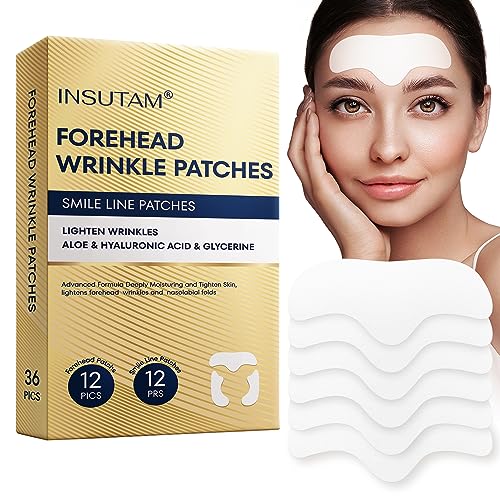 Insutam Forehead Wrinkle Patches Treatment: Face Tape for Wrinkles – Anti Wrinkle Patches – Wrinkle Patches for Face Forehead Wrinkles Treatment Facial Patch 36pcs