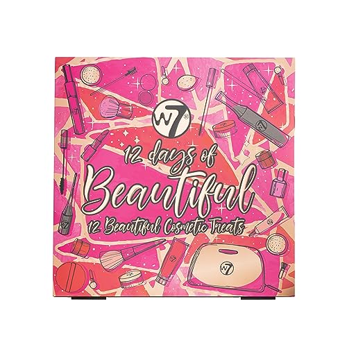 W7 12 Days of Beautiful Holiday Gift Set – 12 Individually Boxed Makeup & Cosmetic Surprises – Cruelty Free, Perfect Christmas Stocking Filler For Teenagers, Daughters and Girls