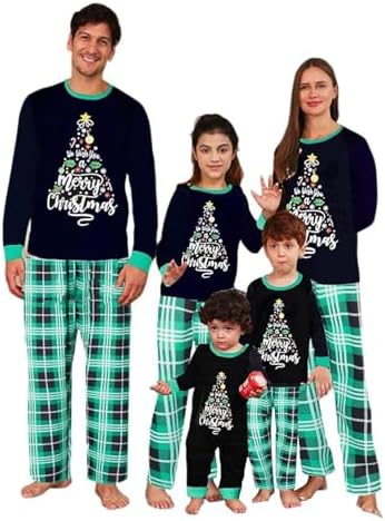 WakeUple Christma Pajama Family Matching Christmas Pajamas Sets Soft Cute Pajamas Sleepwear for Baby Kids Men Woman Dog