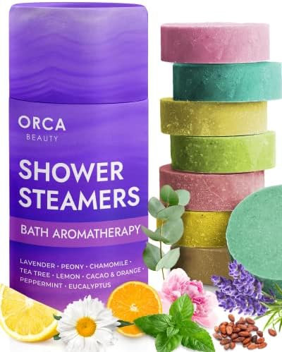 Shower Steamers (8 Scents) with Eucalyptus Shower Bombs, Shower Steamers Aromatherapy Shower Bomb Menthol, Stocking Stuffers Gifts for Women and Men, Shower Steamer Christmas Spa Gifts Shower Tablet