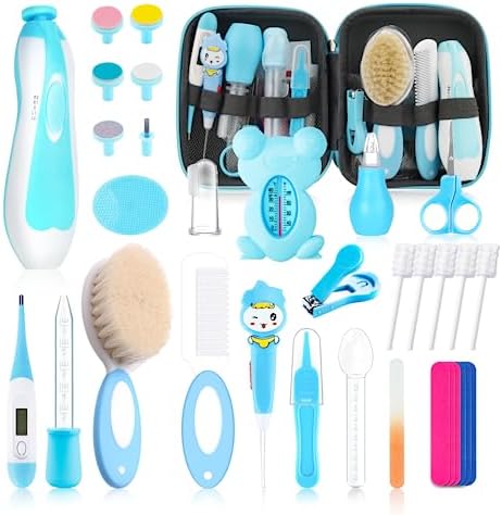 Baby Healthcare and Grooming Kit for Newborn Kids, 38PCS Upgraded Safety Baby Care Kit, Newborn Nursery Health Care Set, Baby Electric Nail Filer Kit, Infant Baby Care Products