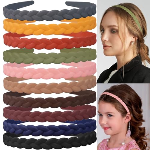 LAPOHI Headbands for Women Girls 10 PCS Colorful Fashion Effortless Plastic Headbands with Teeth No Slip Comb Headbands Hair Bands for Women Men Teen Girls