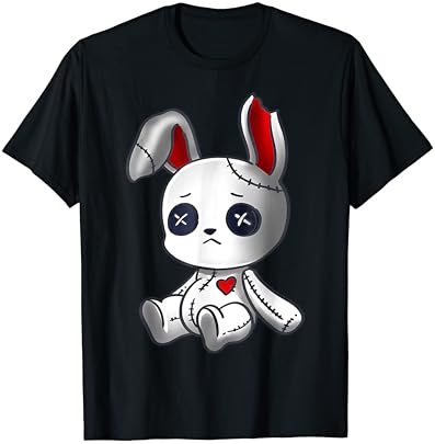 Goth Bunny Shirt Cute Creepy Emo Clothes Kawaii Bunny T-Shirt