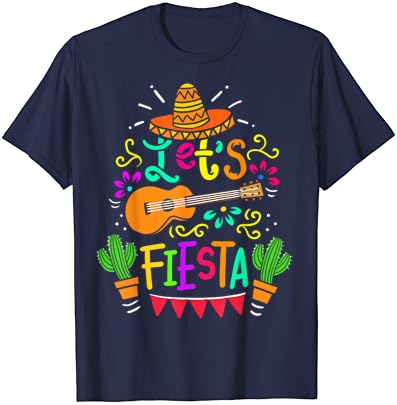 Cinco De Mayo Mexican Guitar Cactus for Men Women Boys Girls T-Shirt