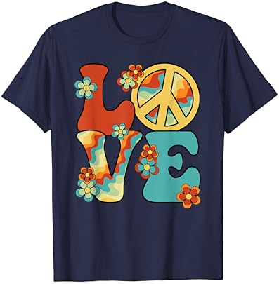 Love Peace Sign 60’s 70’s Costume Party Outfit Groovy Hippie T-Shirt