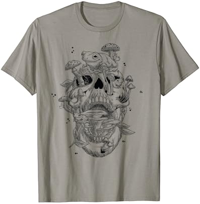 Cottagecore frog Skull Mushroom Collector Men Women Vintage T-Shirt